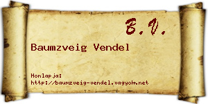 Baumzveig Vendel névjegykártya
